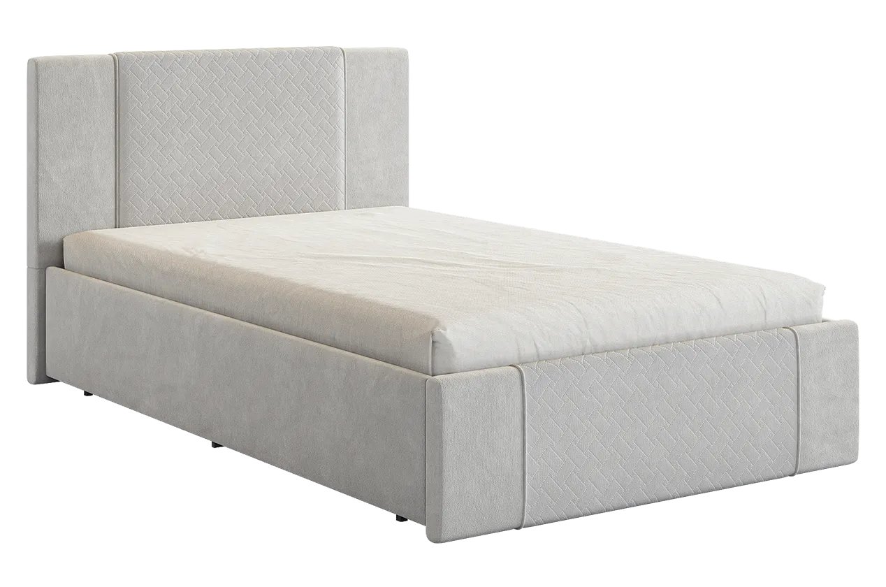 Кровать с основанием Хлоя 120х200 см галька (велюр) в Пангоды - pangody.mebel-tymen.ru | фото