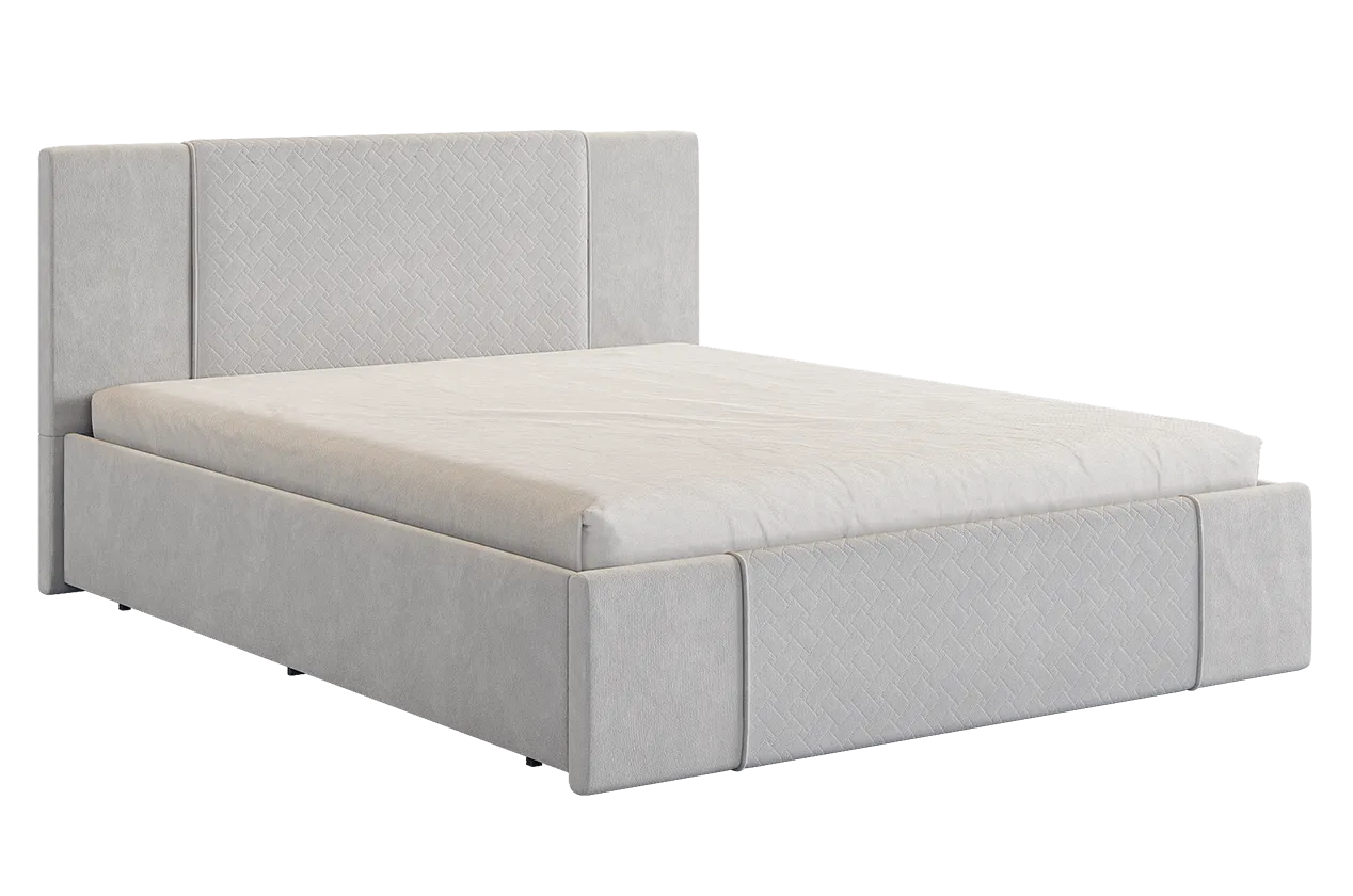 Кровать с основанием Хлоя 160х200 см галька (велюр) в Пангоды - pangody.mebel-tymen.ru | фото