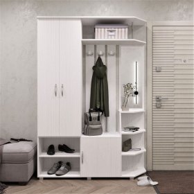 Прихожая Домино рамух белый в Пангоды - pangody.mebel-tymen.ru | фото