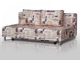 Диван Комфорт Лайт без подлокотников 2 подушки принт Газета в Пангоды - pangody.mebel-tymen.ru | фото