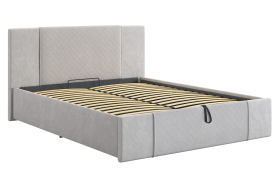 Кровать с подъемным механизмом Хлоя 160х200 см галька (велюр) в Пангоды - pangody.mebel-tymen.ru | фото