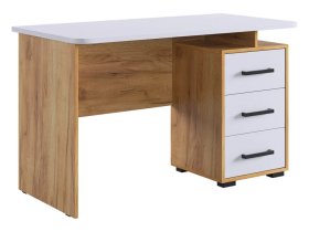 Стол компьютерный 1200 Лайт-2 дуб крафт золотой/белый в Пангоды - pangody.mebel-tymen.ru | фото