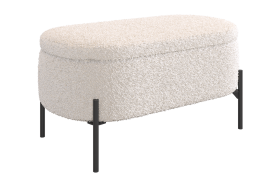 Пуф Барни белый (плюш) в Пангоды - pangody.mebel-tymen.ru | фото