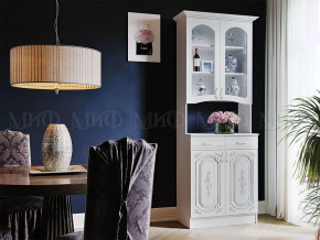 Буфет 2-х створчатый Лиза-2 Белый глянец холодный в Пангоды - pangody.mebel-tymen.ru | фото