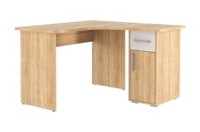 Стол компьютерный 1200 угловой Лайт-1 дуб сонома/белый в Пангоды - pangody.mebel-tymen.ru | фото