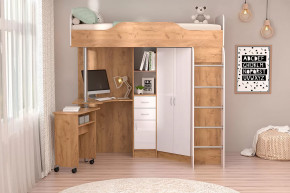 Детская Бриз-1, дуб крафт золотой/белый глянец Диал в Пангоды - pangody.mebel-tymen.ru | фото