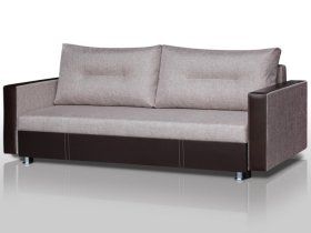 Диван Комфорт с прямыми подлокотниками кемел/кожзам в Пангоды - pangody.mebel-tymen.ru | фото