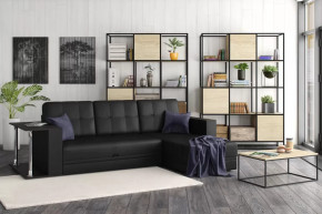 Диван АТЛАНТ угловой со столиком Марика чёрный в Пангоды - pangody.mebel-tymen.ru | фото