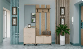 ЕВА Прихожая, ЛДСП Дуб экспрессив песочный / ЛДСП Сатин в Пангоды - pangody.mebel-tymen.ru | фото