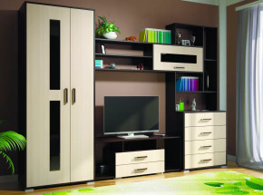 Гостиная Европа-1 Венге / Дуб молочный в Пангоды - pangody.mebel-tymen.ru | фото