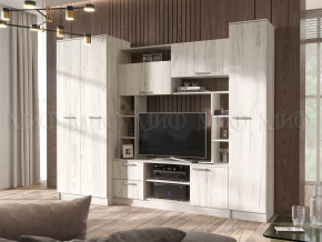 Гостиная Флора без зеркала Дуб Крафт Белый в Пангоды - pangody.mebel-tymen.ru | фото