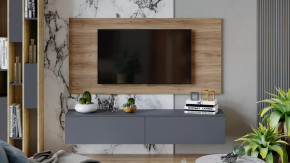 Гостиная «Порто» №7 Яблоня Беллуно, Графит софт в Пангоды - pangody.mebel-tymen.ru | фото