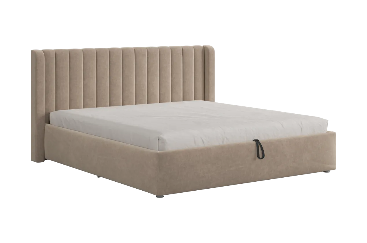 Кровать (каркас) Ева 180х200 см капучино (велюр) в Пангоды - pangody.mebel-tymen.ru | фото