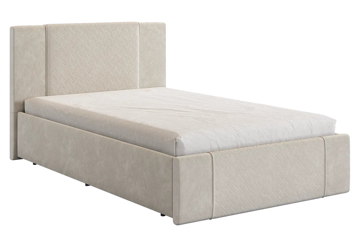 Кровать с основанием Хлоя 120х200 см крем (велюр) в Пангоды - pangody.mebel-tymen.ru | фото