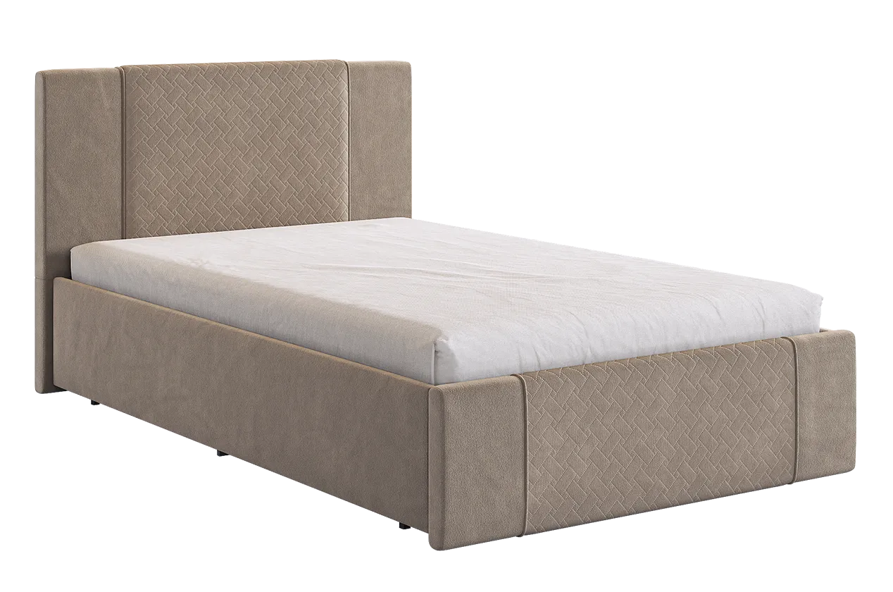 Кровать с основанием Хлоя 120х200 см латте (велюр) в Пангоды - pangody.mebel-tymen.ru | фото