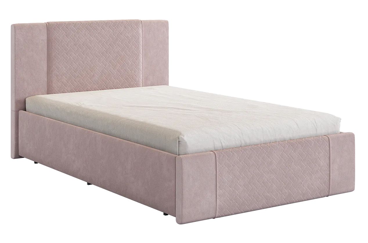 Кровать с основанием Хлоя 120х200 см нежно-розовый (велюр) в Пангоды - pangody.mebel-tymen.ru | фото