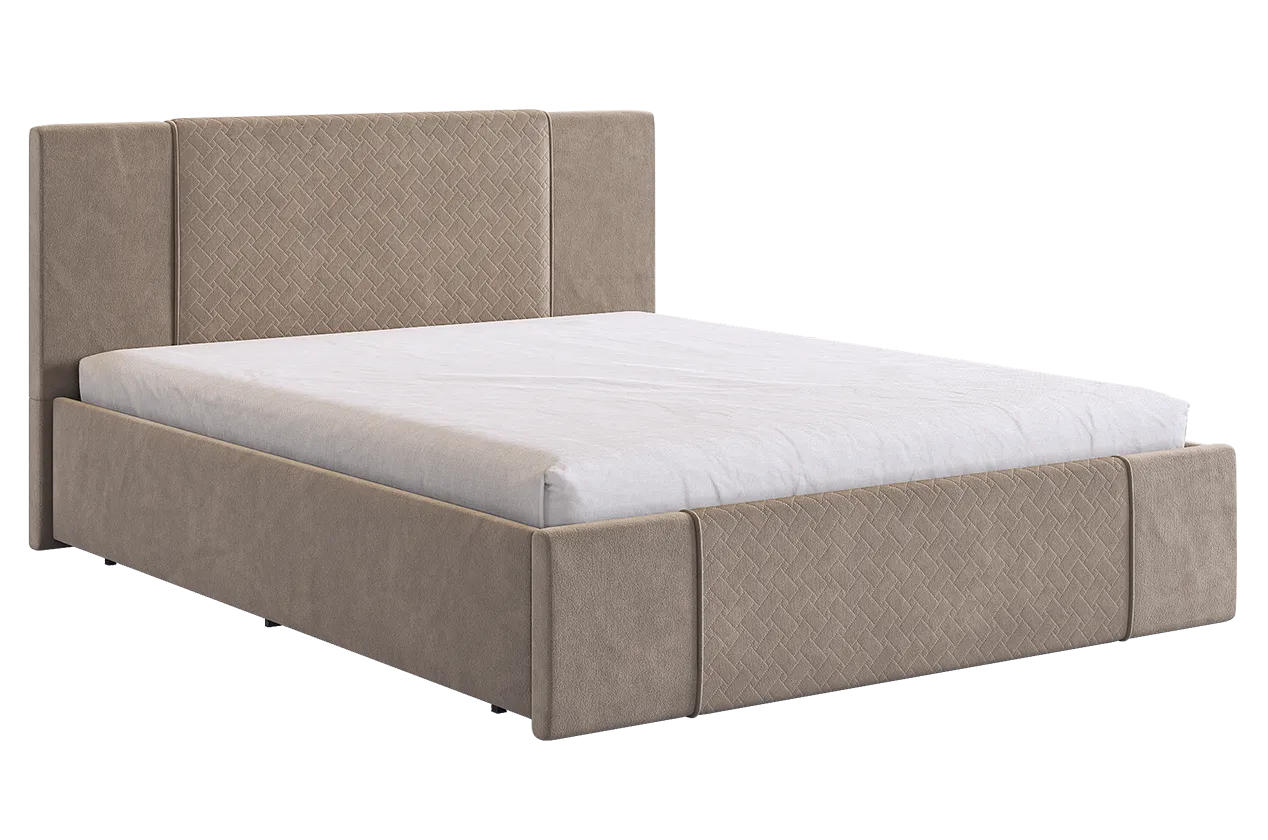 Кровать с основанием Хлоя 160х200 см латте (велюр) в Пангоды - pangody.mebel-tymen.ru | фото