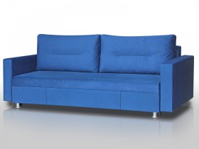 Диван Комфорт с прямыми подлокотниками синий в Пангоды - pangody.mebel-tymen.ru | фото