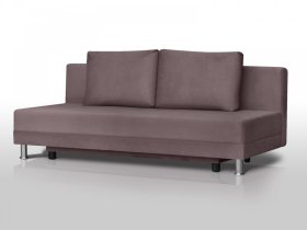 Диван Комфорт Лайт без подлокотников 2 подушки коричневый в Пангоды - pangody.mebel-tymen.ru | фото