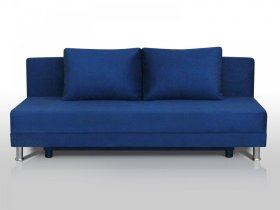 Диван Комфорт Лайт без подлокотников 2 подушки синий в Пангоды - pangody.mebel-tymen.ru | фото