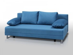 Диван Комфорт без подлокотников 4 подушки микровелюр голубой в Пангоды - pangody.mebel-tymen.ru | фото