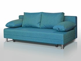 Диван Комфорт без подлокотников 4 подушки азур в Пангоды - pangody.mebel-tymen.ru | фото