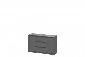 Комод 3 ящика двухстворчатый графит серый Денвер в Пангоды - pangody.mebel-tymen.ru | фото