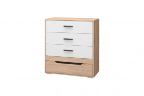 Комод Джуниор, дуб сонома/ дуб сонома, белый в Пангоды - pangody.mebel-tymen.ru | фото