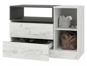 Комод Кент-1 Секция-5 Дуб Крафт Белый/Антрацит в Пангоды - pangody.mebel-tymen.ru | фото