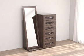 Комод Кэт-4 6 ящиков с зеркалом Венге Диал в Пангоды - pangody.mebel-tymen.ru | фото