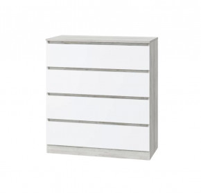 Комод Лори, 4 ящика, дуб серый/белый в Пангоды - pangody.mebel-tymen.ru | фото