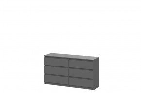 Комод с ящиками 1,38м Графит серый Денвер в Пангоды - pangody.mebel-tymen.ru | фото