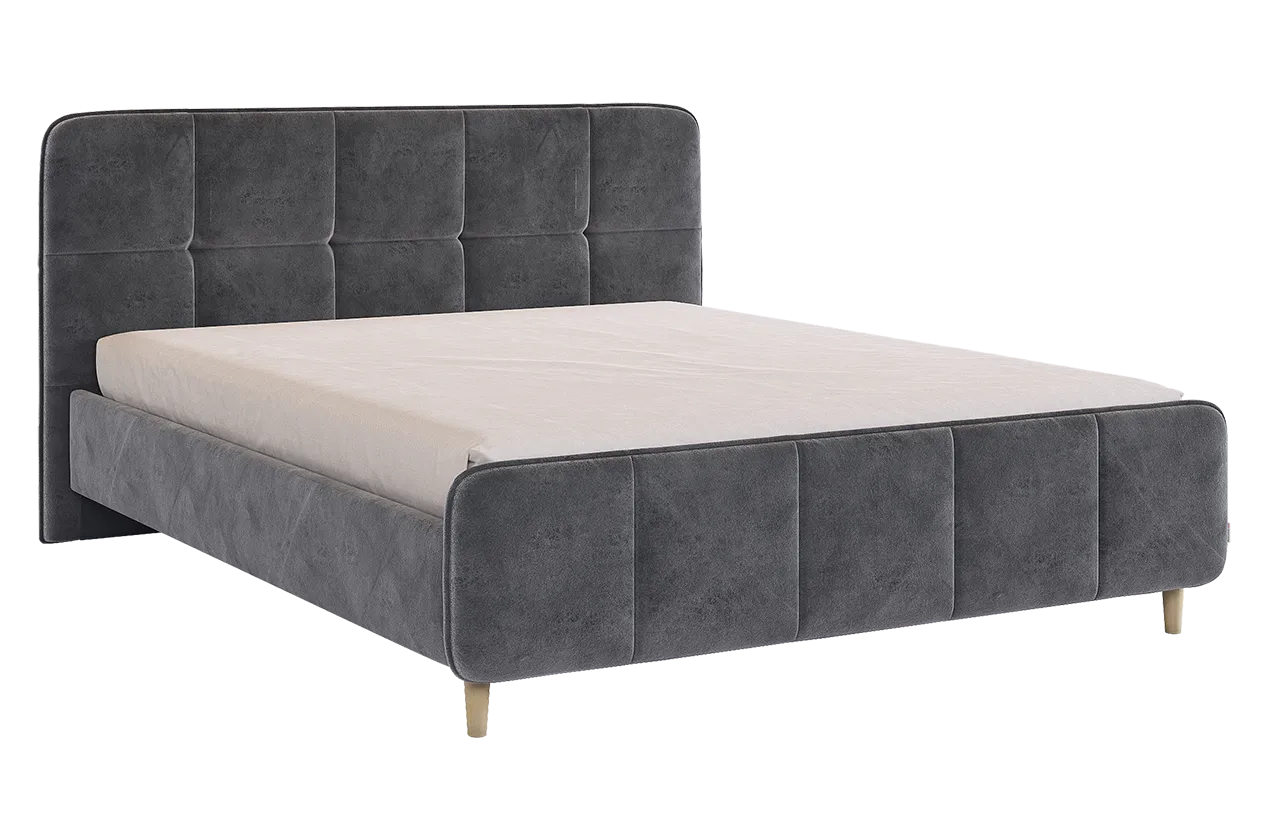 Кровать с основанием Грета 160х200 см грей алькантара (велюр) в Пангоды - pangody.mebel-tymen.ru | фото