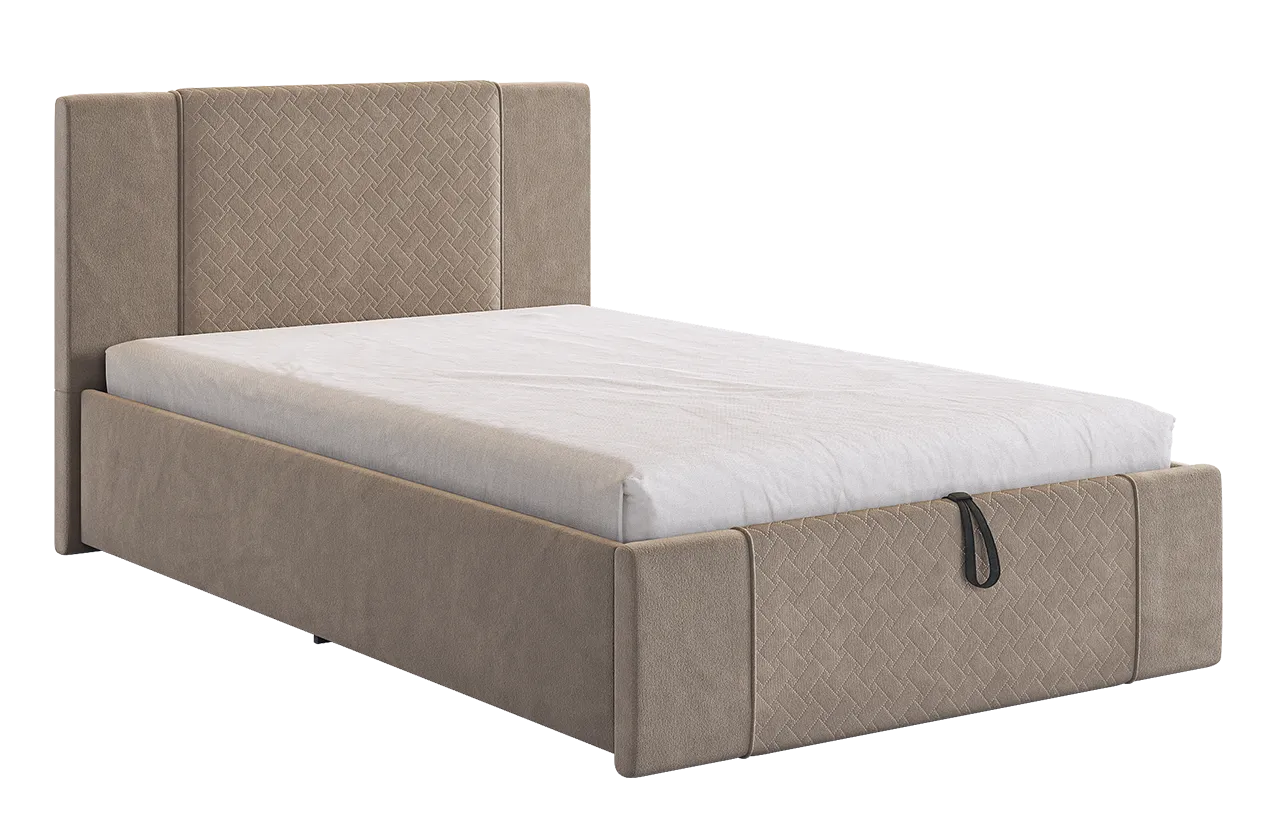 Кровать с подъемным механизмом Хлоя 120х200 см латте (велюр) в Пангоды - pangody.mebel-tymen.ru | фото