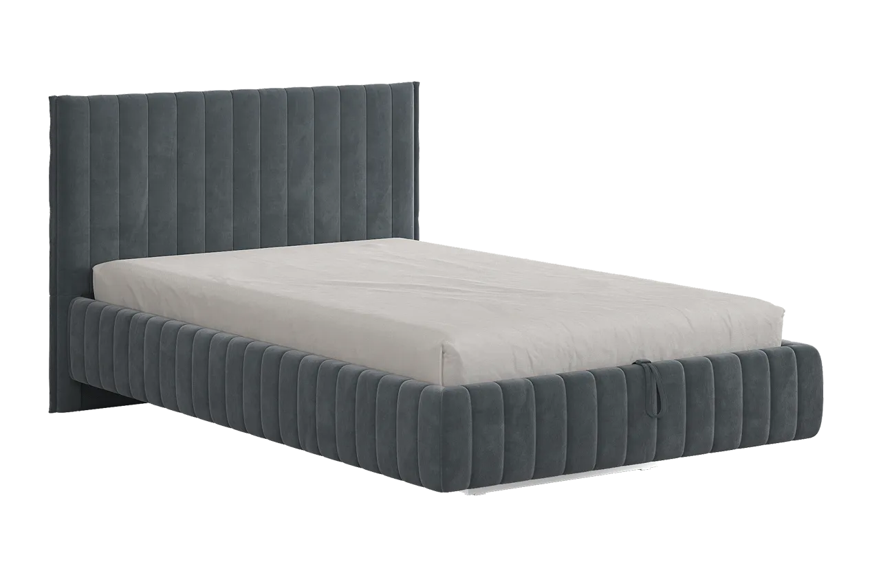 Кровать с подъемным механизмом Твикс 120х200 см графит (велюр) в Пангоды - pangody.mebel-tymen.ru | фото