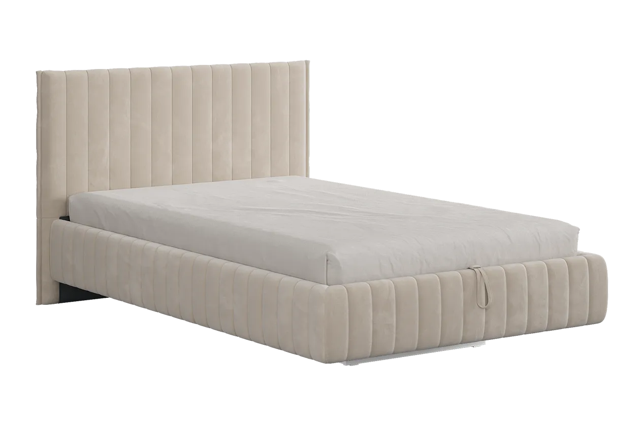 Кровать с подъемным механизмом Твикс 120х200 см крем (велюр) в Пангоды - pangody.mebel-tymen.ru | фото