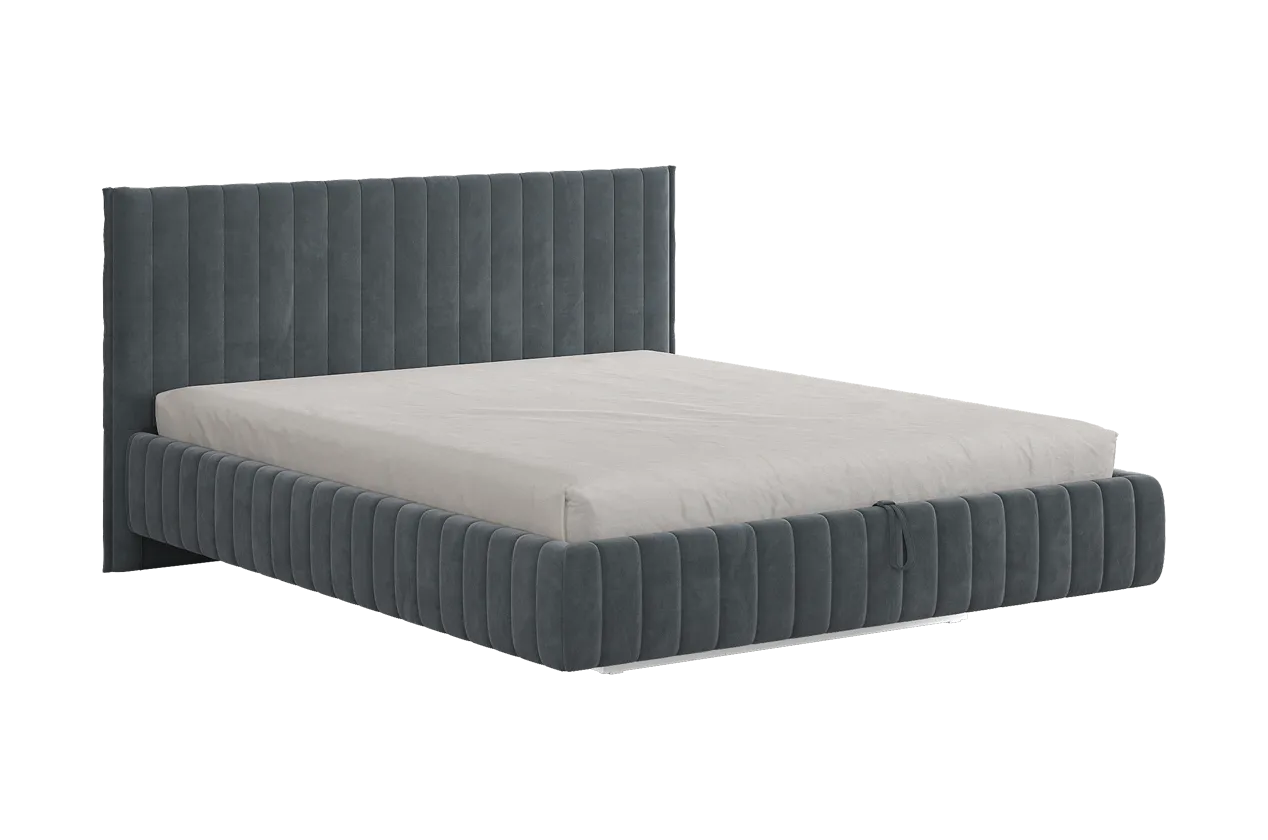 Кровать с подъемным механизмом Твикс 180х200 см графит (велюр) в Пангоды - pangody.mebel-tymen.ru | фото
