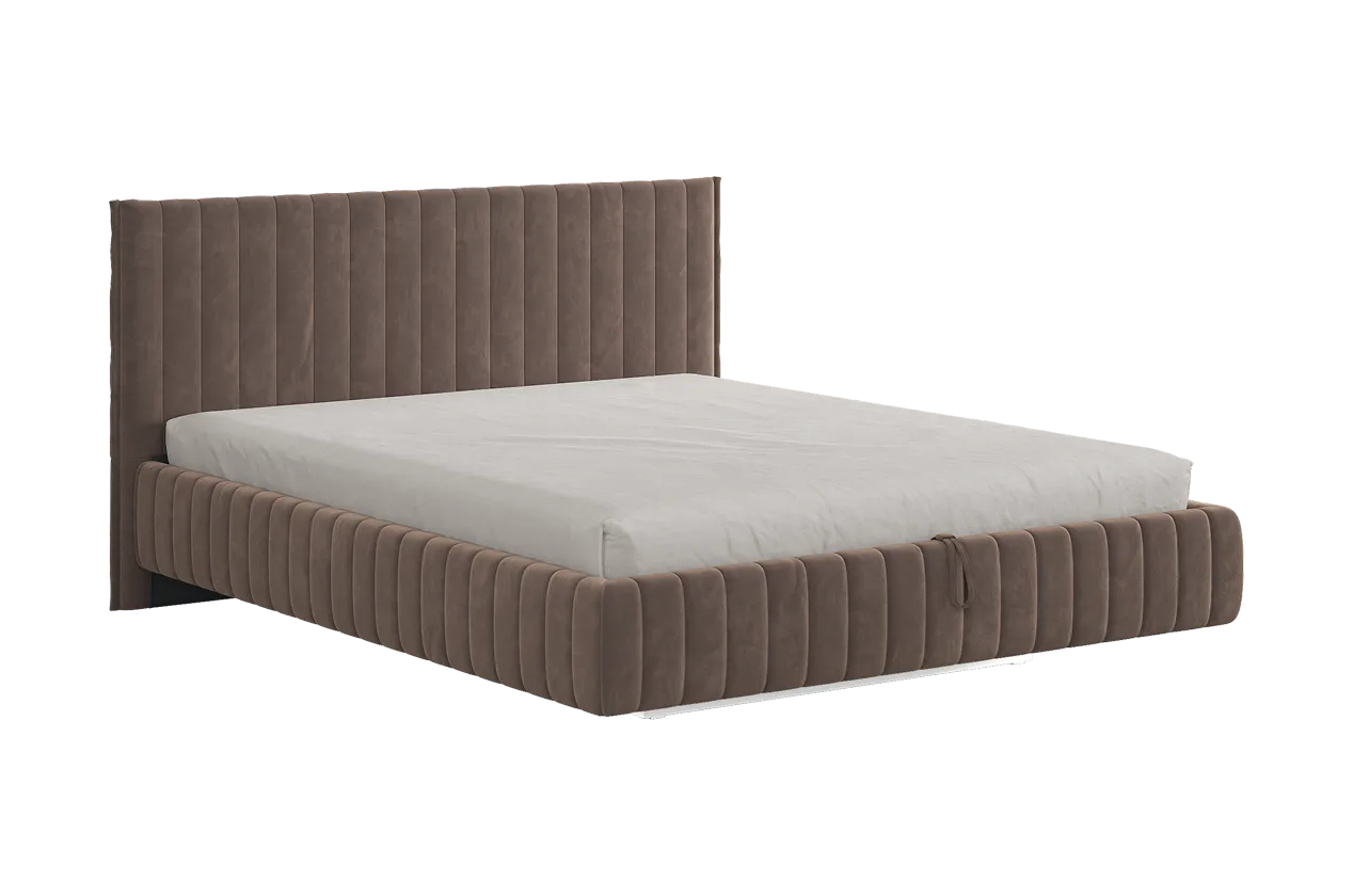 Кровать с подъемным механизмом Твикс 160х200 см латте (велюр) в Пангоды - pangody.mebel-tymen.ru | фото