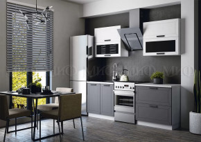 Кухня Монако 1,6м Компоновка №2 (Белый снег Софт/софт графит) в Пангоды - pangody.mebel-tymen.ru | фото