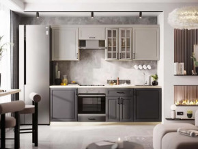 Кухня Николь-1 2.4 м. (унив-й Р-600д) Дуб сонома/Серый дым софт/Графит софт в Пангоды - pangody.mebel-tymen.ru | фото
