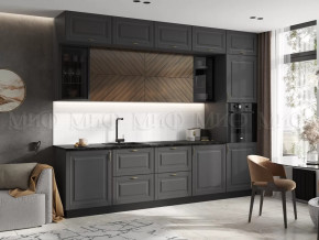 Кухня Престиж 3,0м Компоновка №2 (Графит/Графит софт/Прайм орех) в Пангоды - pangody.mebel-tymen.ru | фото