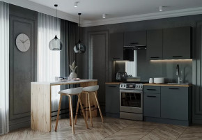 Кухонный гарнитур Антрацит-2000 столешница 38 мм в Пангоды - pangody.mebel-tymen.ru | фото