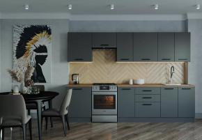 Кухонный гарнитур Антрацит-3000 столешница 38 мм в Пангоды - pangody.mebel-tymen.ru | фото