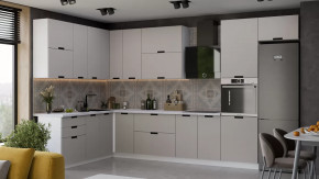 Кухонный гарнитур «Гренада» №18 Белый, Холст мокко в Пангоды - pangody.mebel-tymen.ru | фото