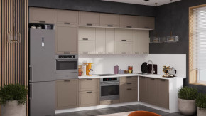 Кухонный гарнитур «Лорас» №4 Белый, Холст брюле, Холст латте в Пангоды - pangody.mebel-tymen.ru | фото