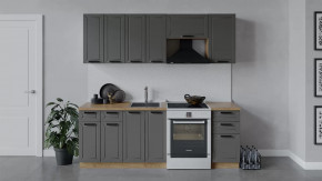 Кухонный гарнитур «Лорас» длиной 220 см Дуб крафт золотой/Холст вулкан в Пангоды - pangody.mebel-tymen.ru | фото