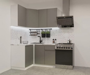 Кухонный угловой гарнитур арт.2, 1200x1400 мм, Лайн/Обсидиан в Пангоды - pangody.mebel-tymen.ru | фото