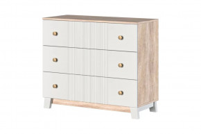 Ланзетти Комод 3 ящика Дуб Торонто/Жемчуг в Пангоды - pangody.mebel-tymen.ru | фото