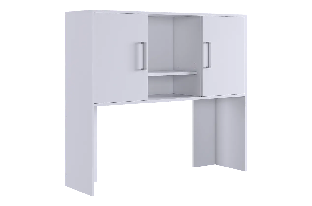 Надстройка стола компьютерного 1200 Лайт-2 белый/белый в Пангоды - pangody.mebel-tymen.ru | фото