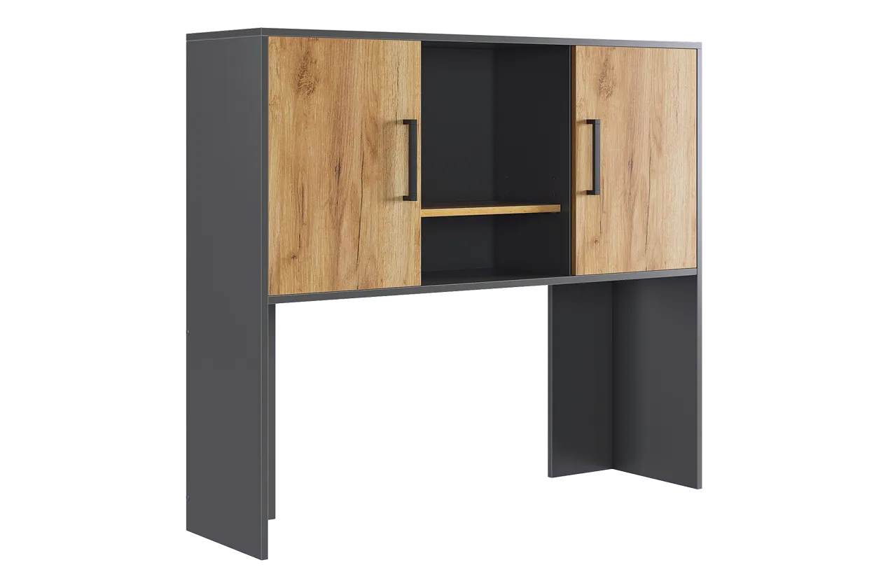 Надстройка стола компьютерного 1200 Лайт-2 графит/дуб крафт золотой в Пангоды - pangody.mebel-tymen.ru | фото